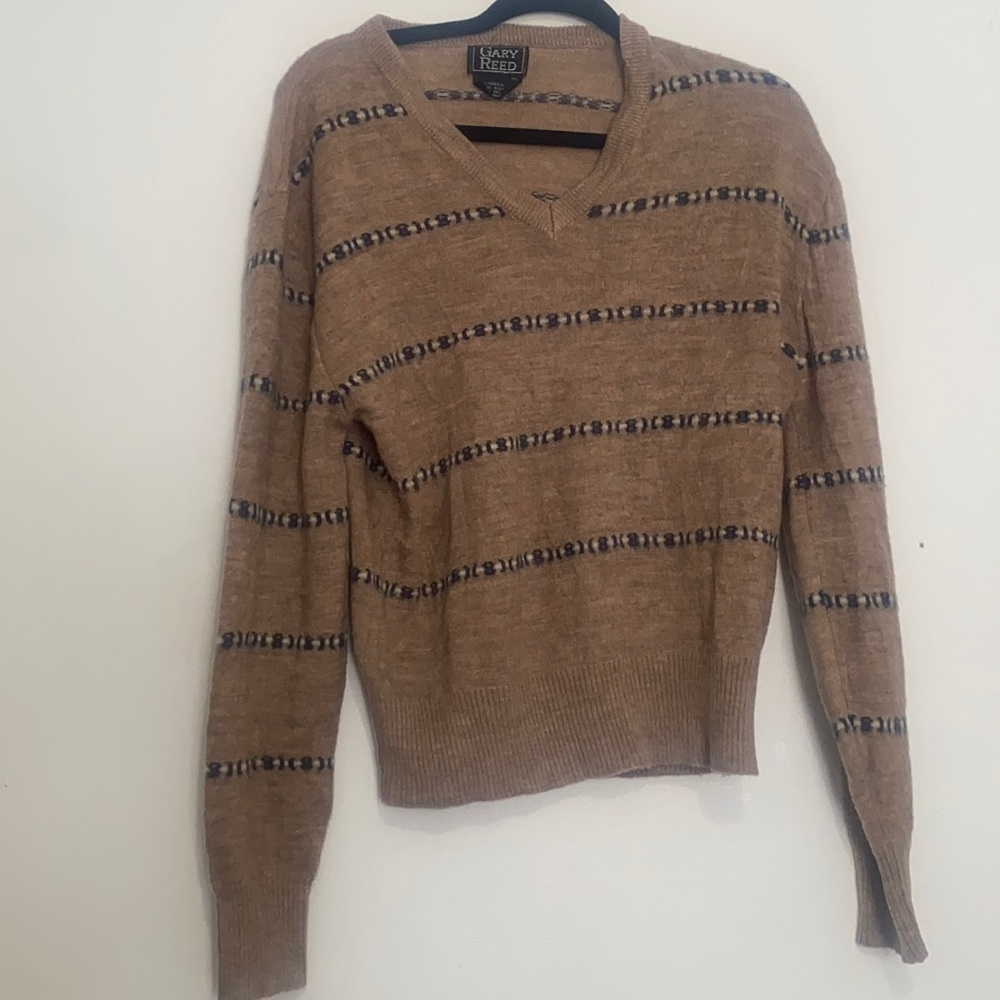 Gary Reed Vintage brown long sleeve v neck pullover sweater size large